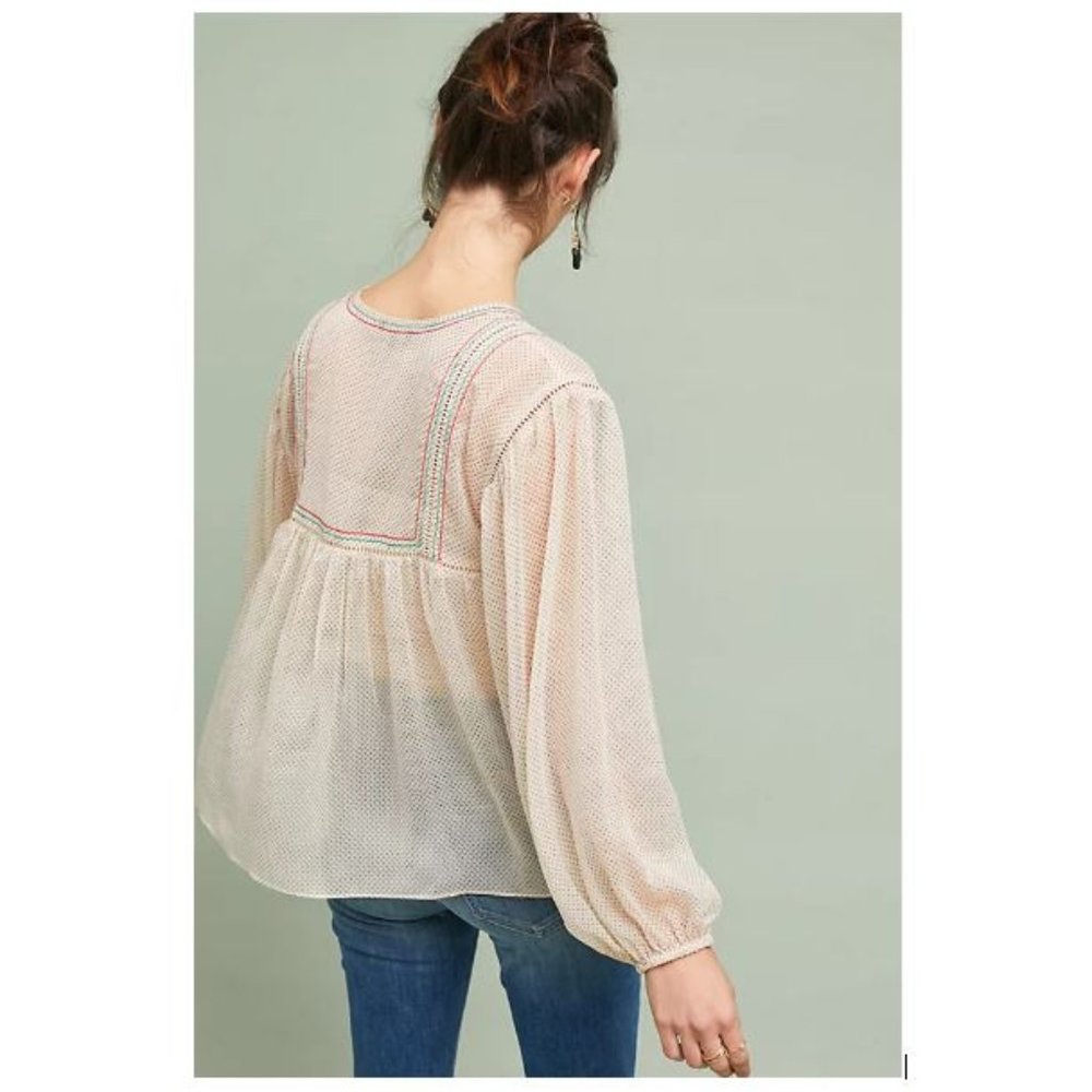 Ranna Gill Westown Embroidered Peasant Top from Anthropologie - Size Small -EUC - Picture 2 of 9